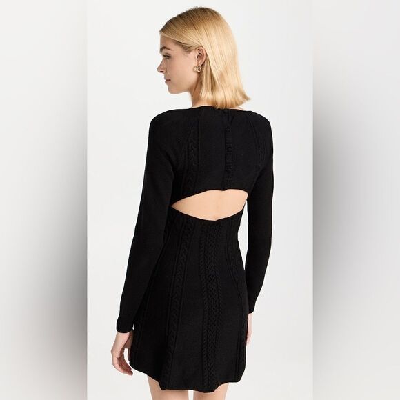 Free People Small World Mini Black Sweater Dress Size XS - Picture 5 of 16